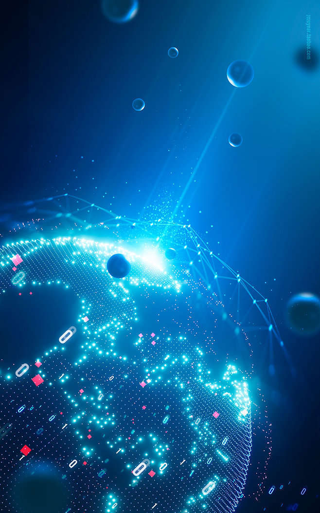 智绘未来 人工智能蓝色科技电子信息海报的PSD分层设计解析